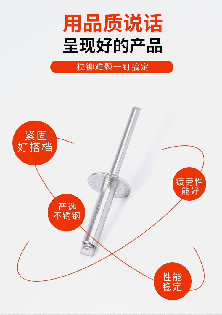 不锈钢大帽沿抽芯铆钉厂家